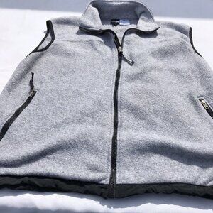 The North Face Men's Gray Zip Up Polar Fleece Vest Jacket XL